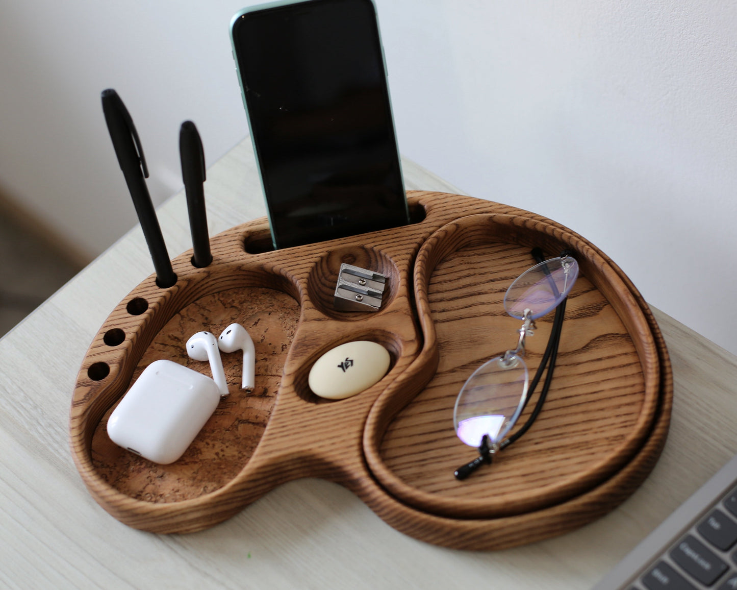 Wooden Organizer Tray for Desk Personalized Home Gift