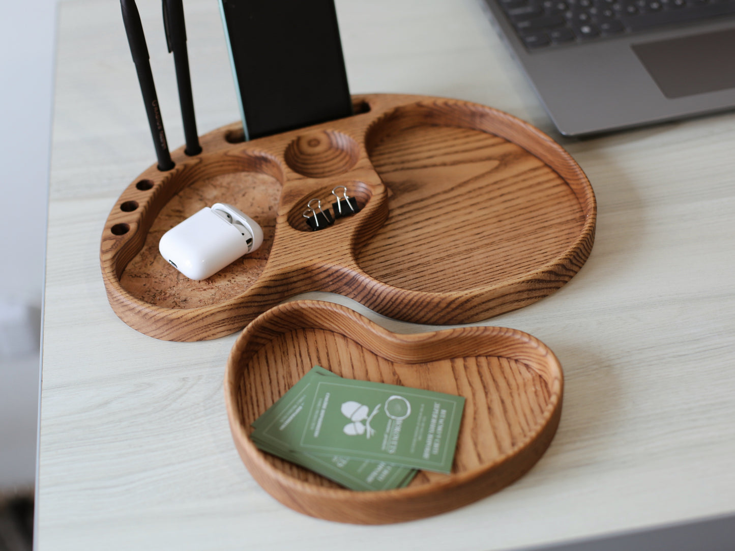 Wooden Organizer Tray for Desk Personalized Home Gift