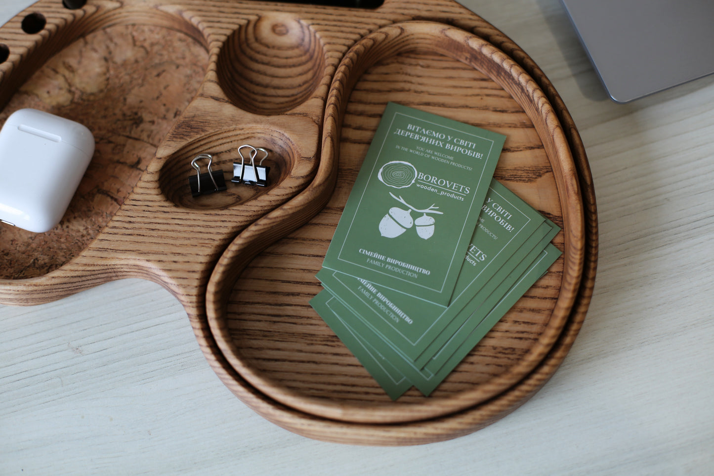 Wooden Organizer Tray for Desk Personalized Home Gift
