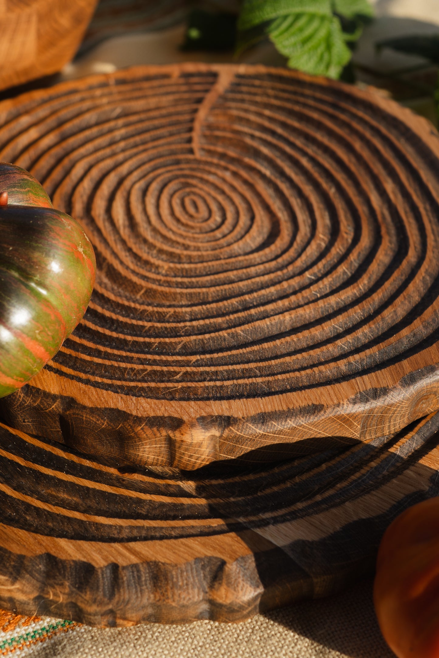Round Rustic Wood Serving Board Kitchen Accessory Gift