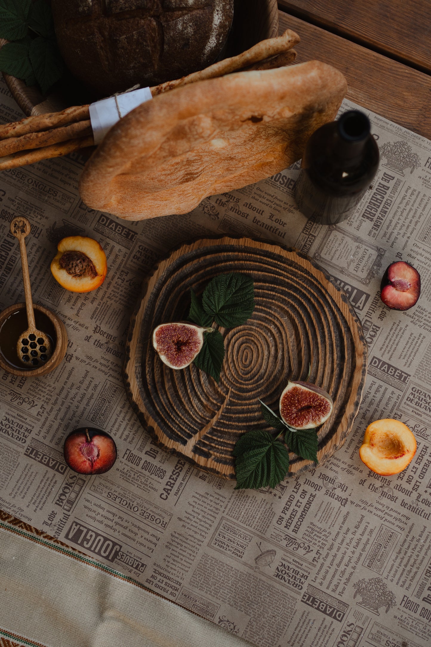 Round Rustic Wood Serving Board Kitchen Accessory Gift