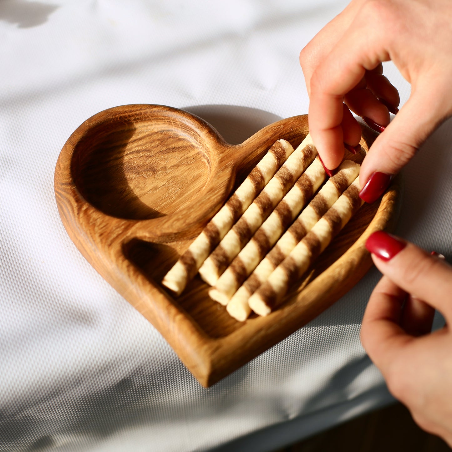 Handcrafted Wooden Decorative Plates "Heart" Shape