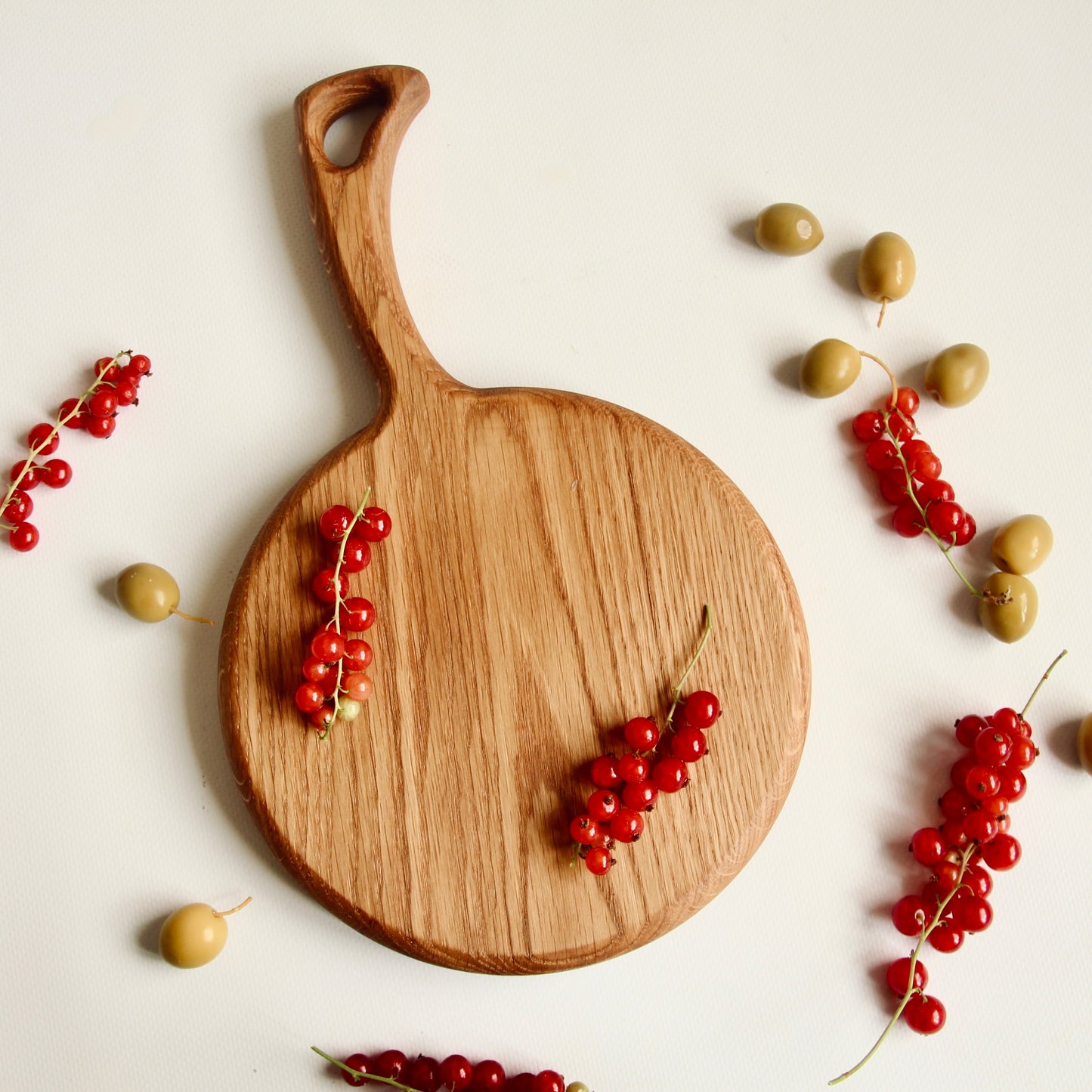 Round and Leaf Oak Serving Boards with Holder Personalized Home Gift