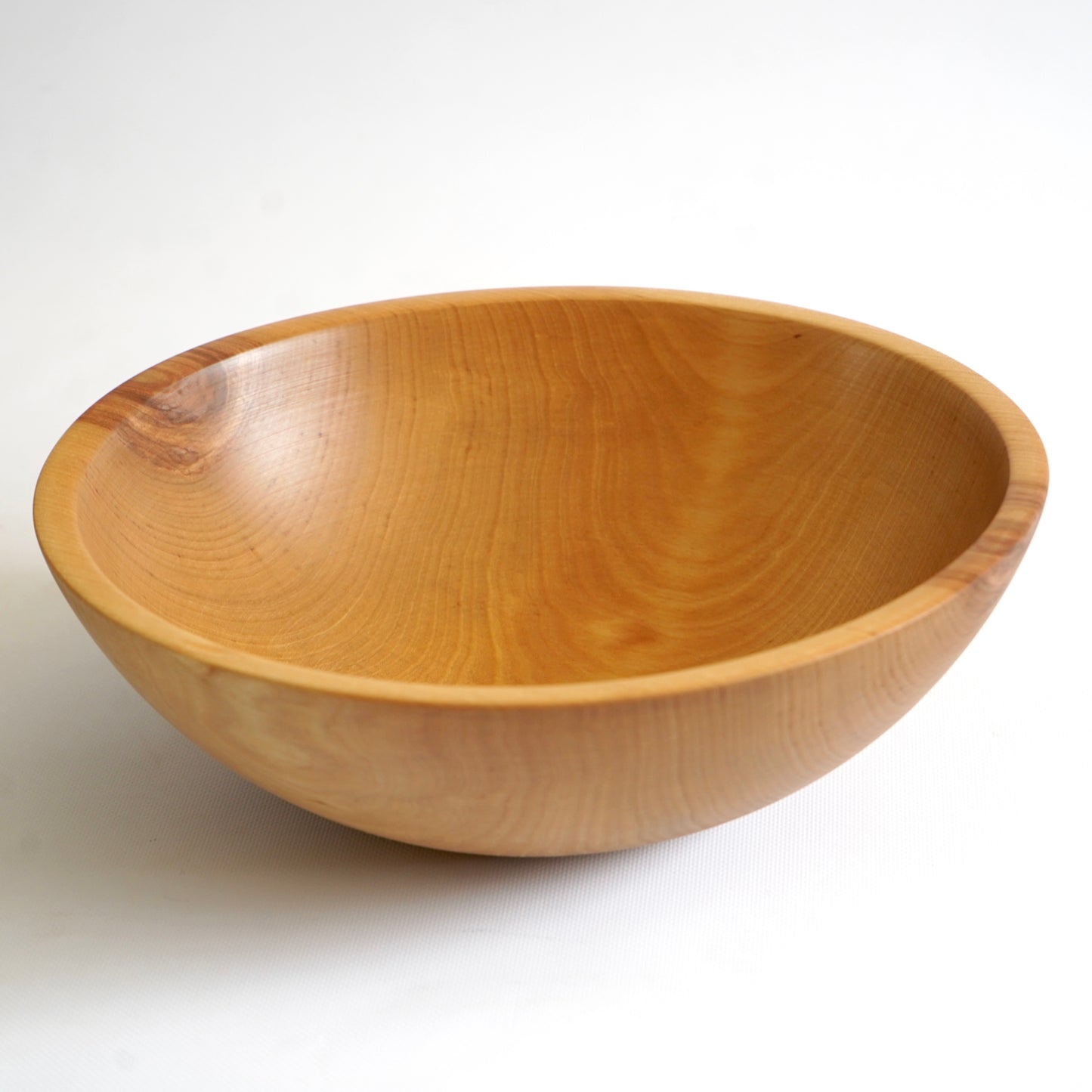 Large handmade birch wood bowl made from solid wood, 13 inch serving bowl