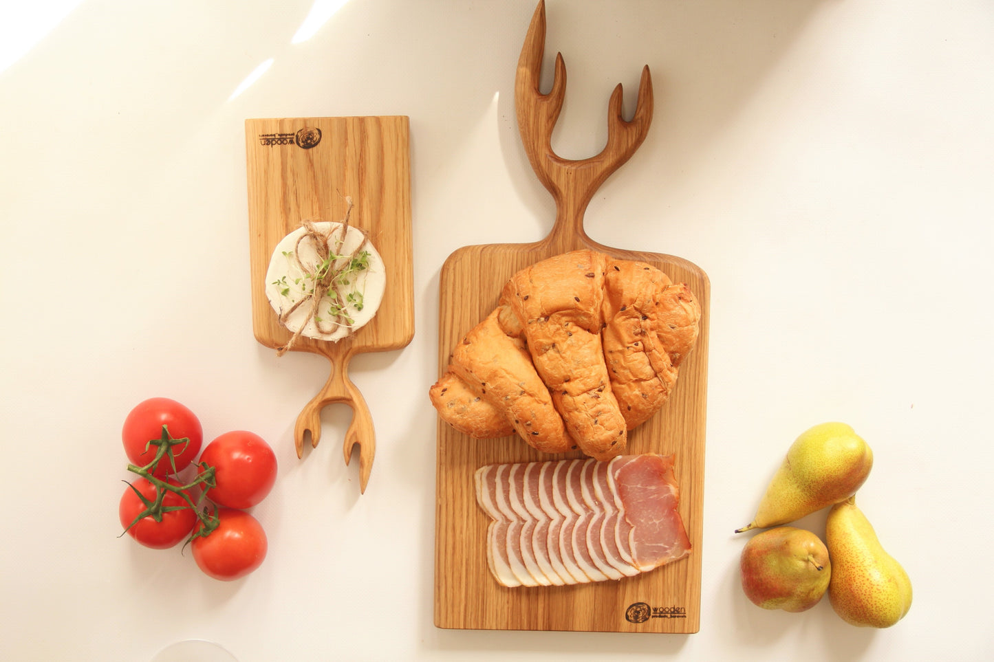 Personalized Wooden Cutting Board with Unique Handles Gift Decor