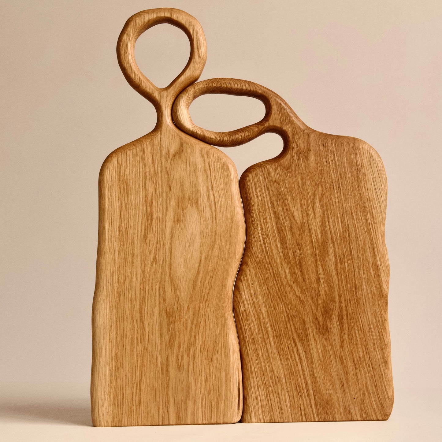 Wooden serving board set with elegant carved design