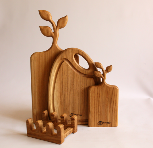 Handmade oak cutting board for charcuterie, cheese, fruit, and festive holiday serving