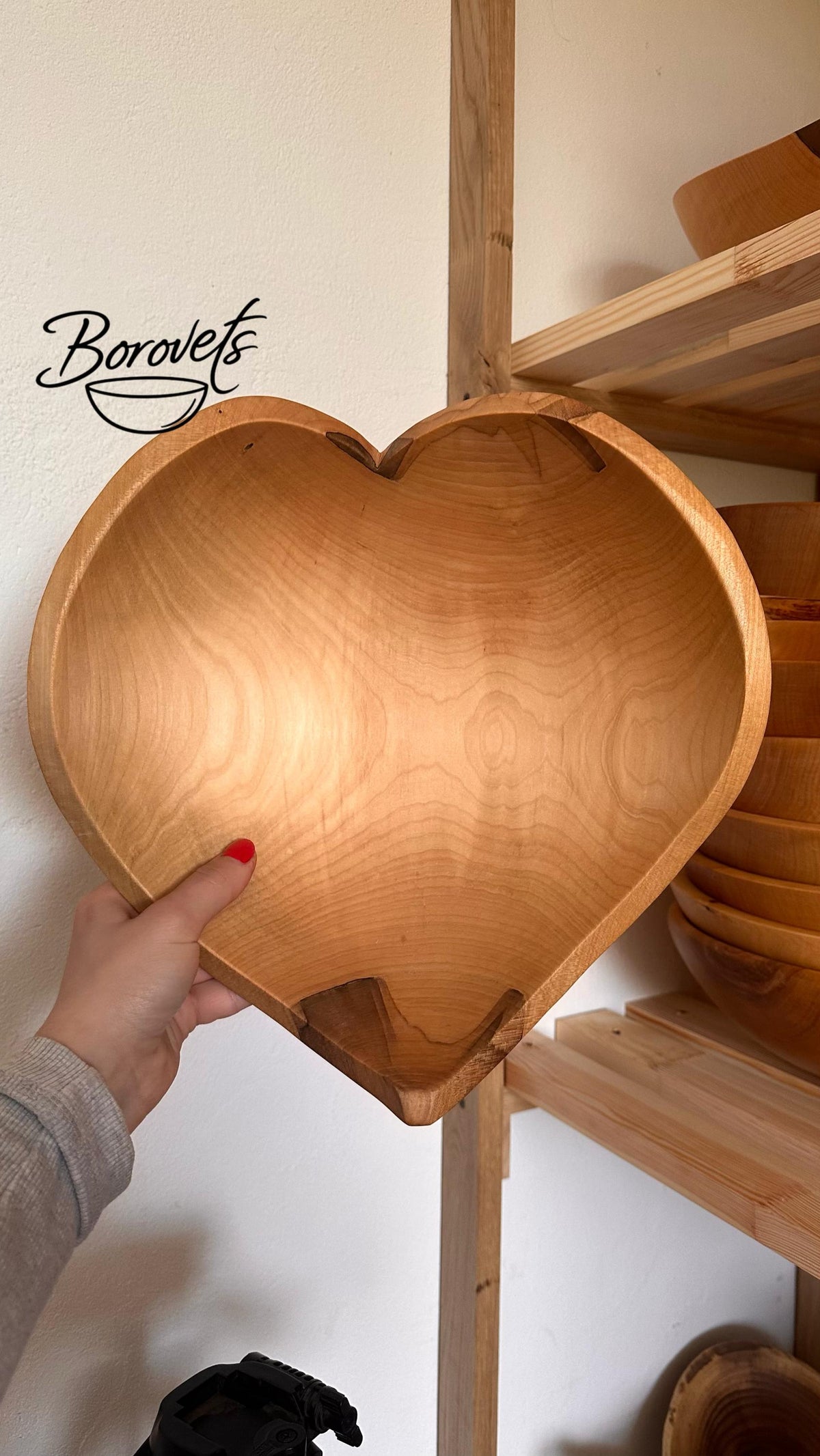 Maple Wood Heart Bowl – Handmade Wooden Serving Bowl, Wedding Gift, Valentine's Day Gift, Christmas Gift, Anniversary Present