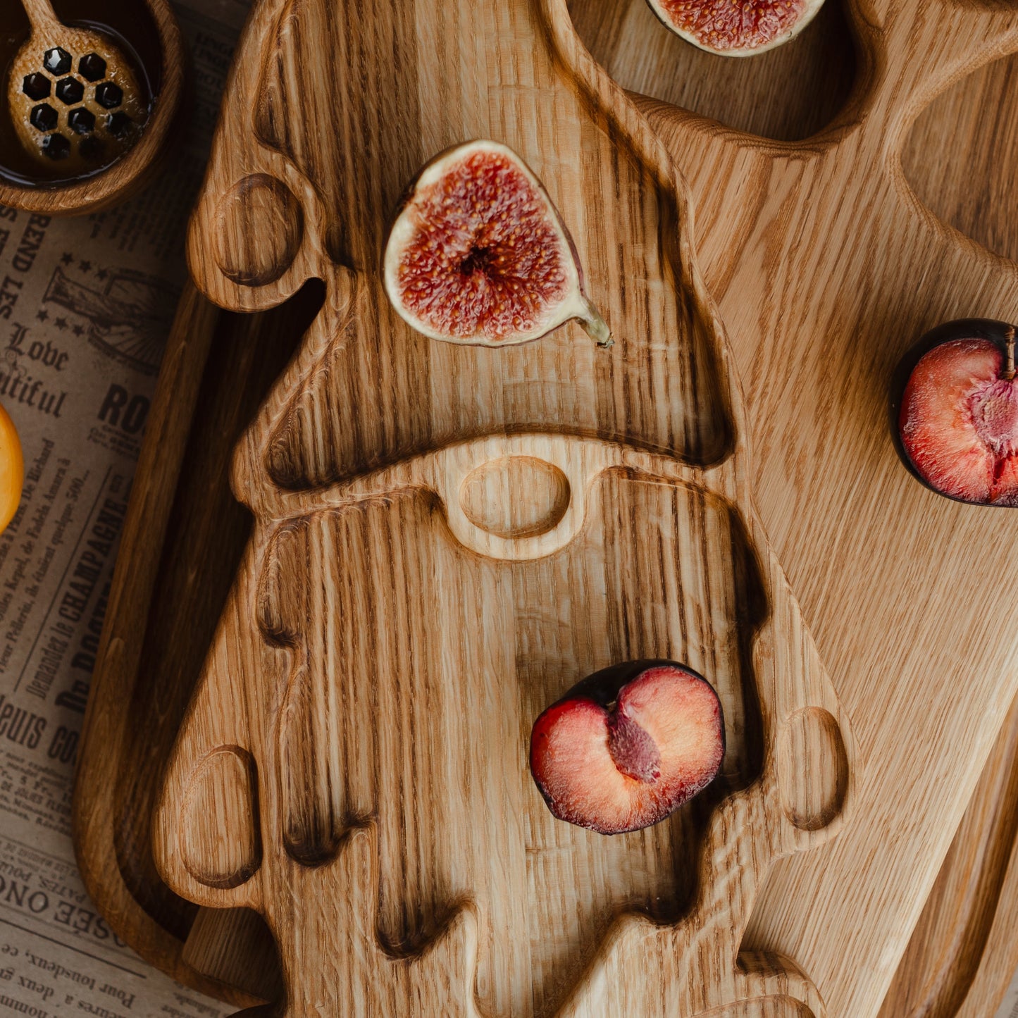 Large oak charcuterie board perfect for meats, cheese, and family gatherings