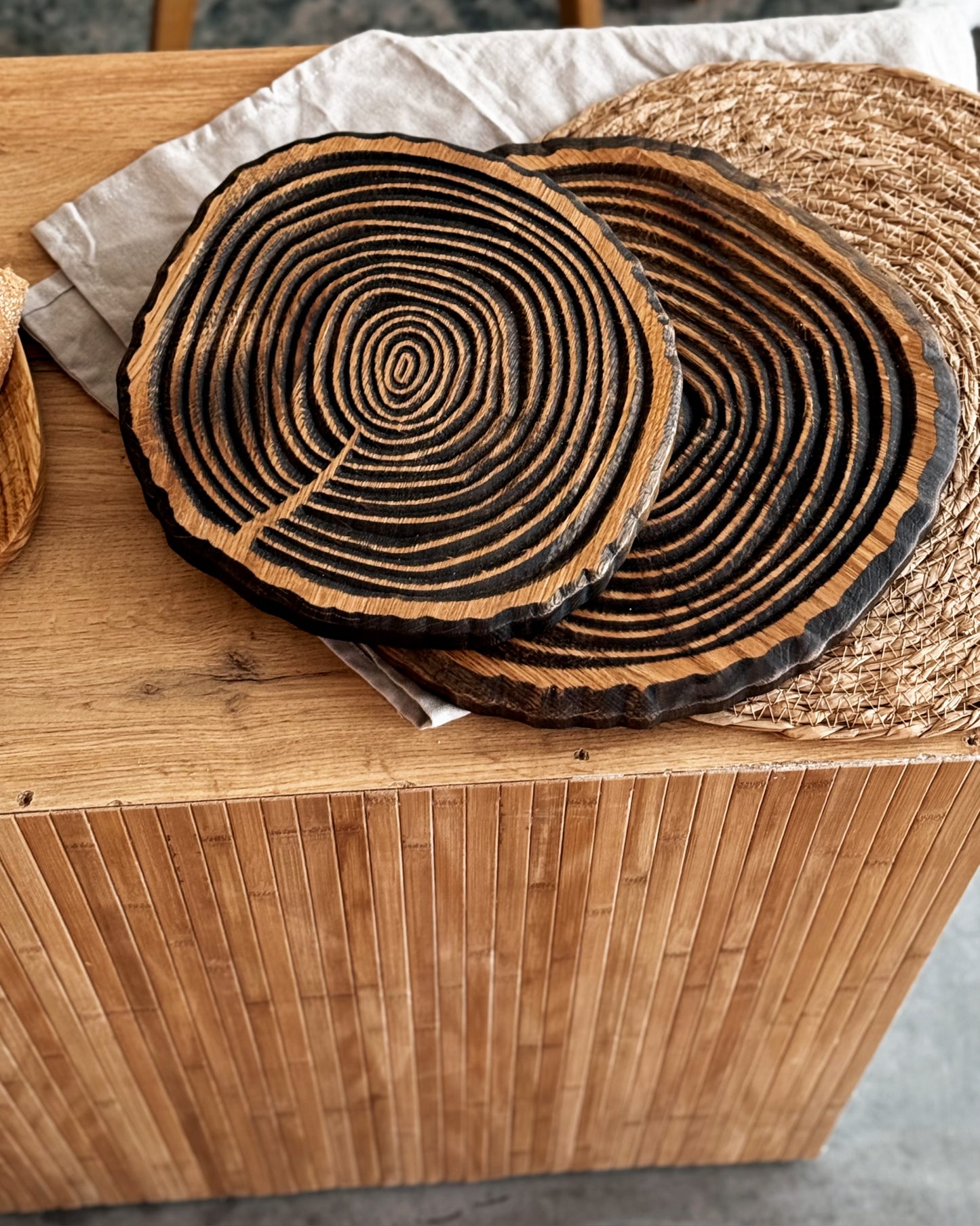 Round Rustic Wood Serving Board Kitchen Accessory Gift