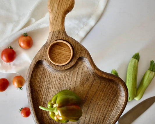 Wooden Serving Charcuterie Boards with Mini Plate Kitchen Gift Decor