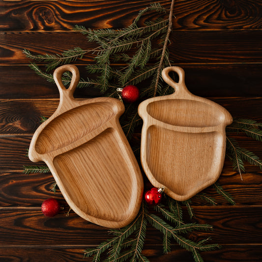 acorn-shaped-wooden-snack-plate-small-handmade-oak-natural-gift