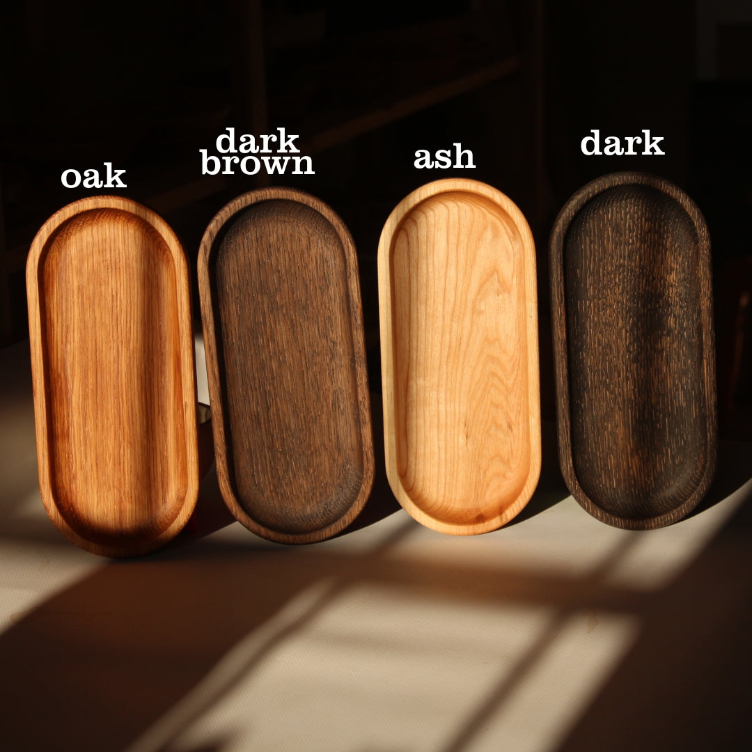 Wooden oval tray Christmas edition for decorative serving