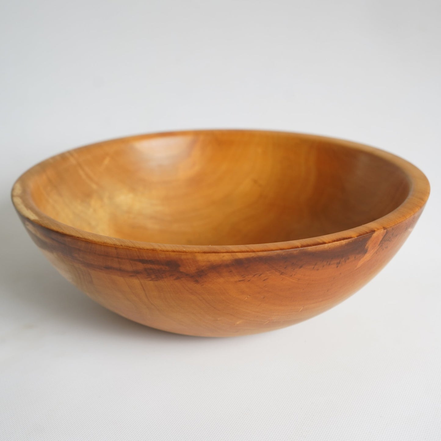 Large pear wood fruit bowl, handmade wooden kitchen centerpiece
