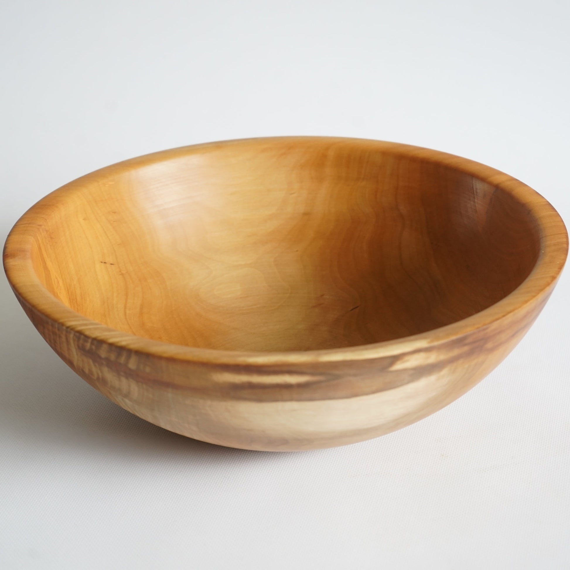 Large handmade pear wood bowl made from solid wood, 13 inch serving bowl
