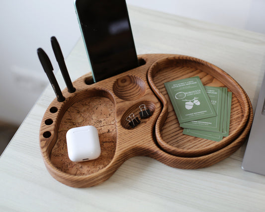 Wooden Organizer Tray for Desk Personalized Home Gift