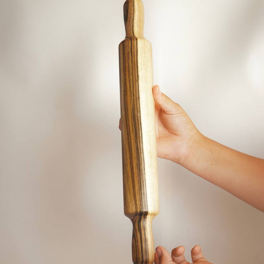 Walnut Rolling Pin, Wooden Dough Roller, 17 Inch Rolling Pin for Baking, Pizza, Cookies, Pastry, Handmade Kitchen Tool, Baker Gift