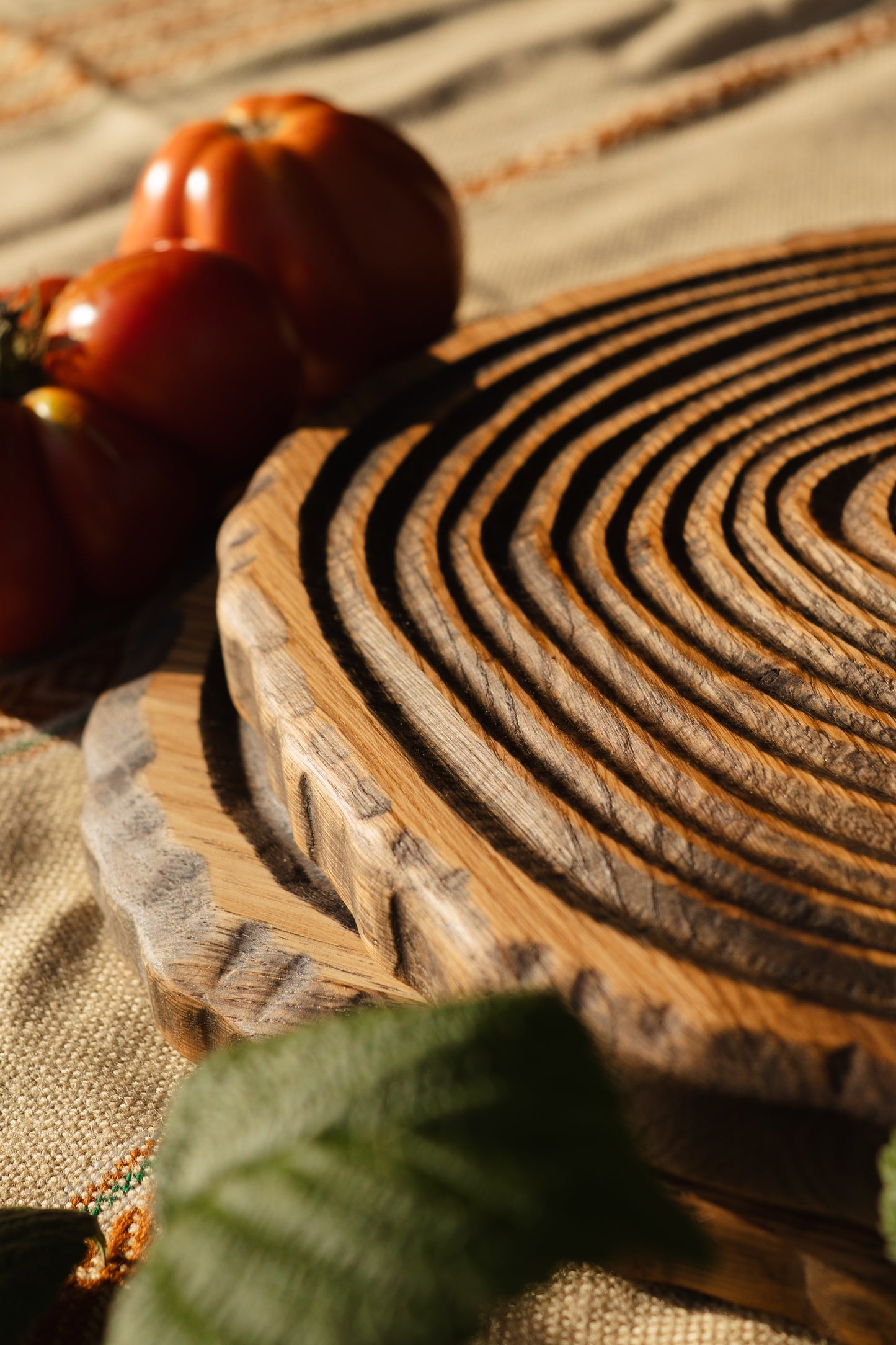 Round Rustic Wood Serving Board Kitchen Accessory Gift