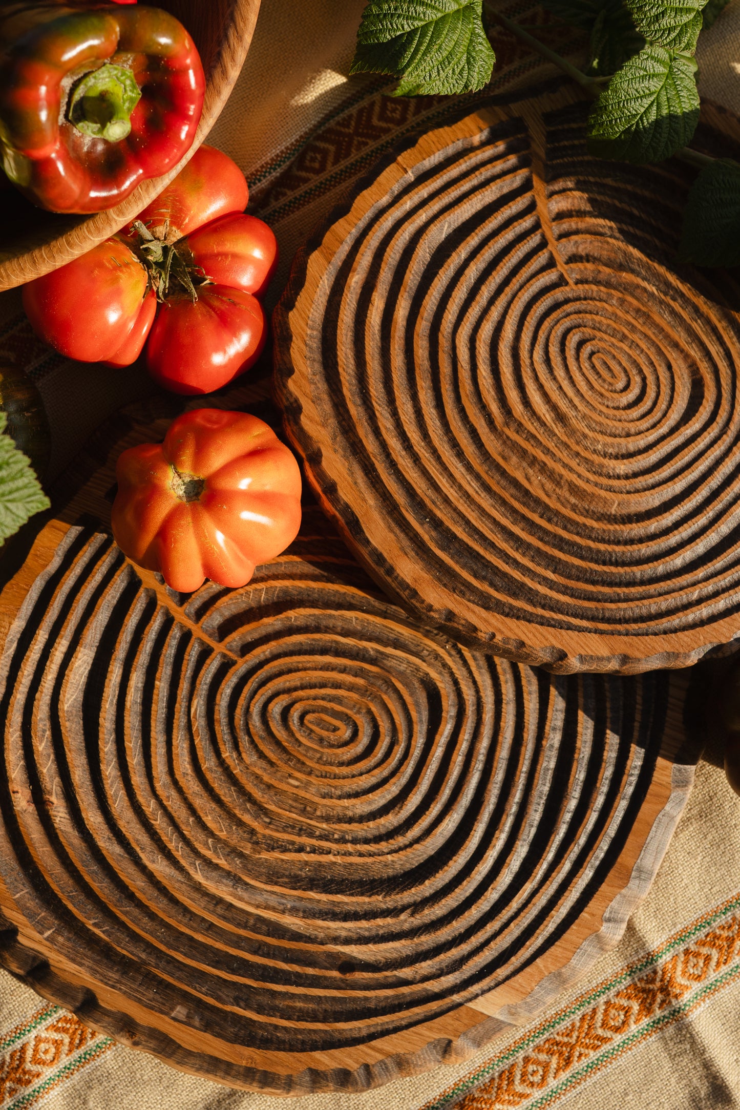 Round Rustic Wood Serving Board Kitchen Accessory Gift