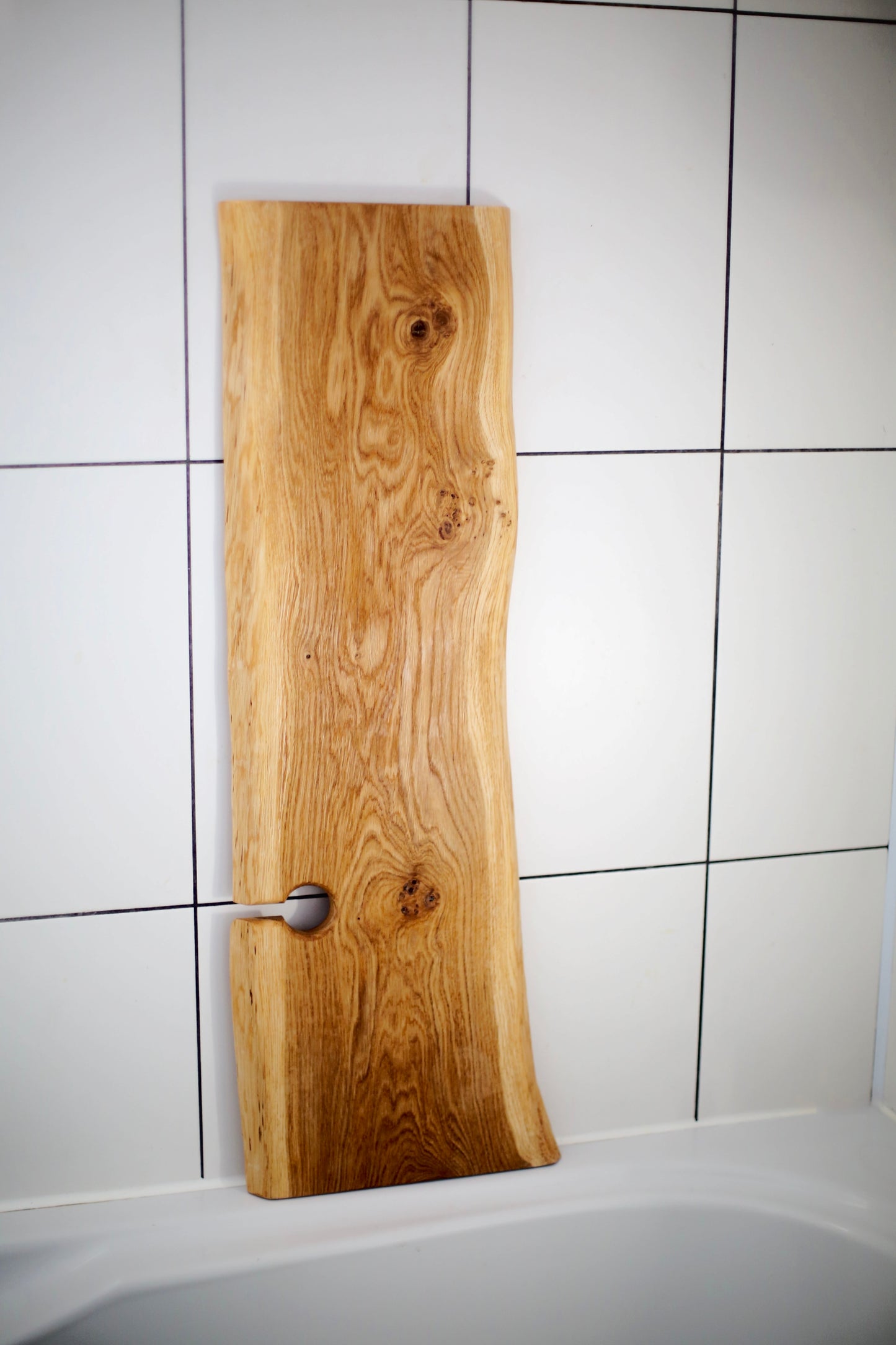 Live Edge Oak Bath Tray Wooden Bathtub Shelf Bathroom Decor Gift