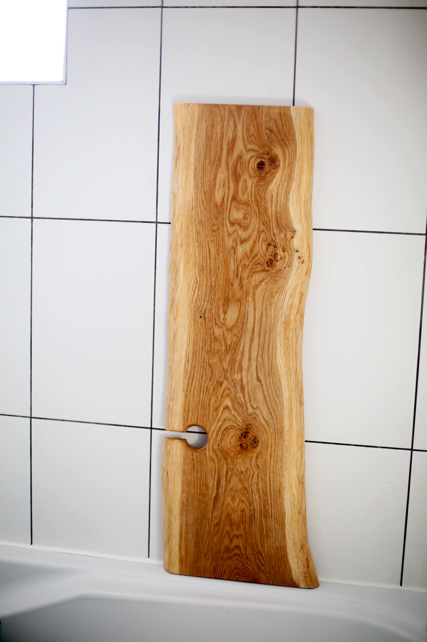 Live Edge Oak Bath Tray Wooden Bathtub Shelf Bathroom Decor Gift