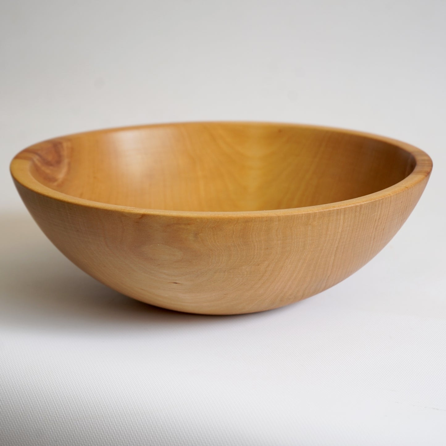 Large birch wood fruit bowl, handmade rustic kitchen centerpiece
