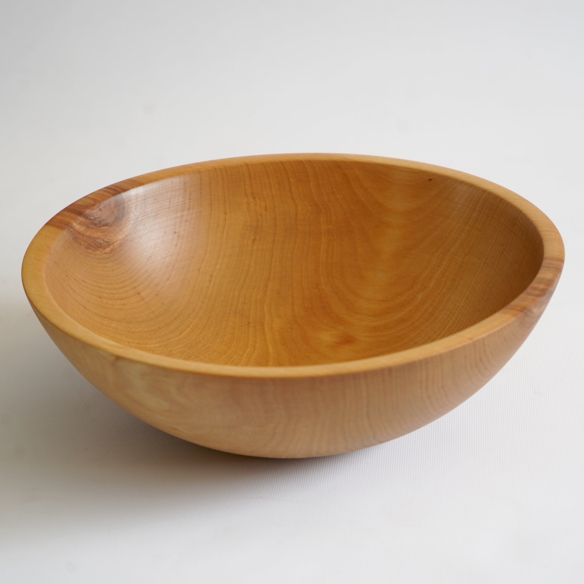 Handcrafted solid birch bowl for salads, bread, fruit and serving
