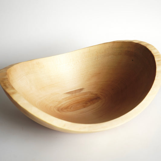 solid maple wood boat bowl 13 x 4.3 inches