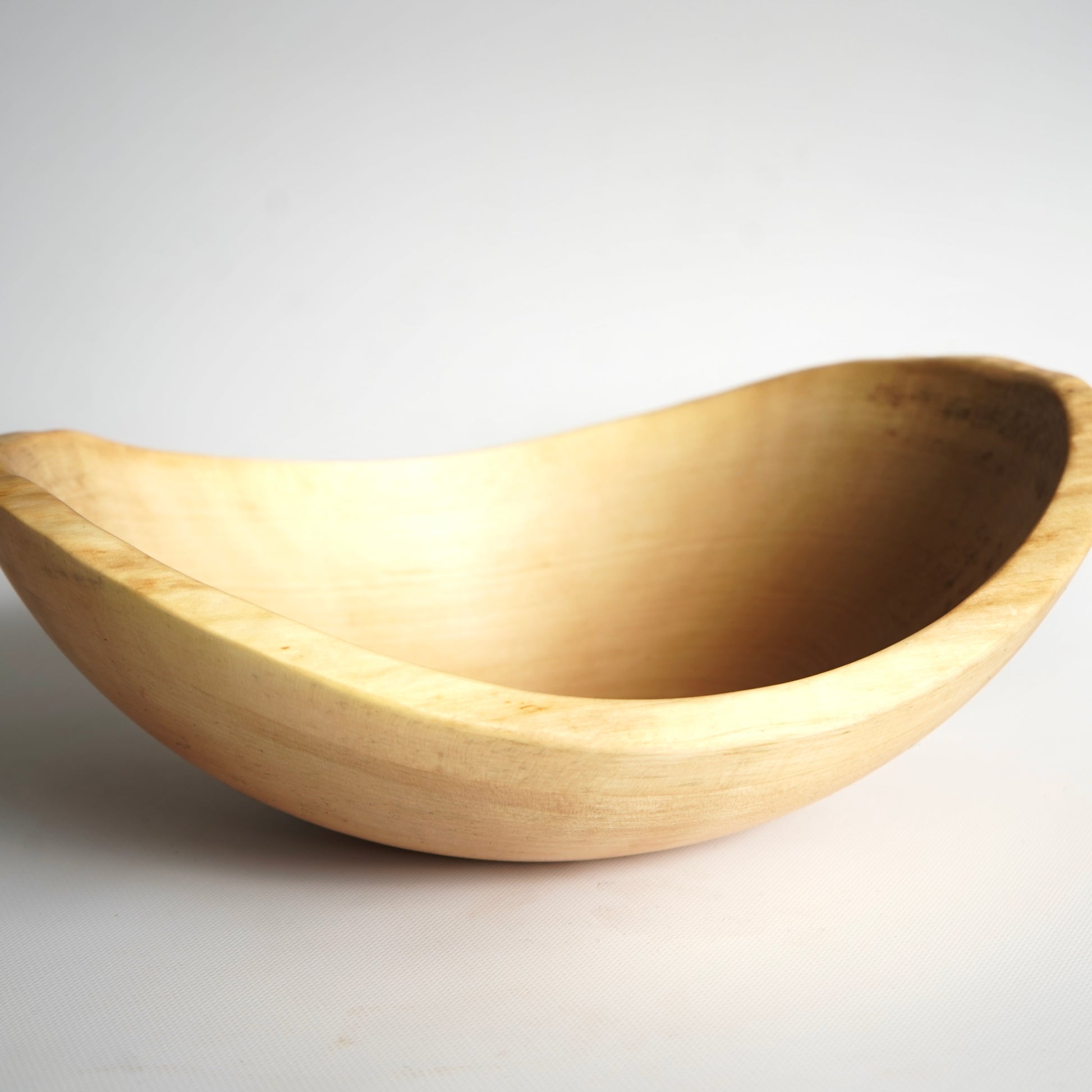 solid wood boat bowl for bread and pastries