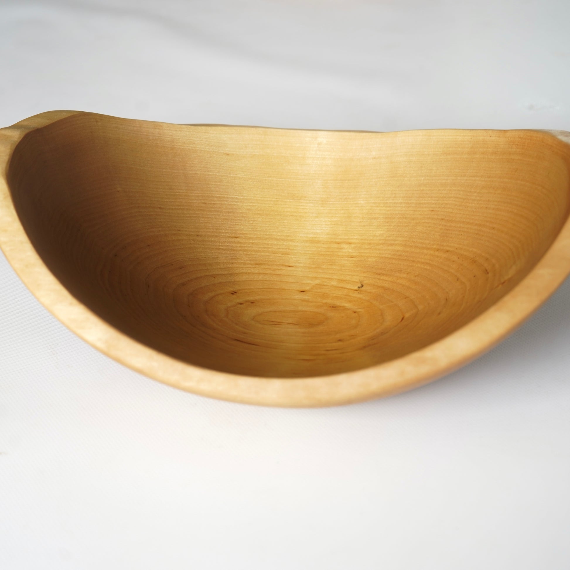 wooden fruit bowl made from solid birch wood
