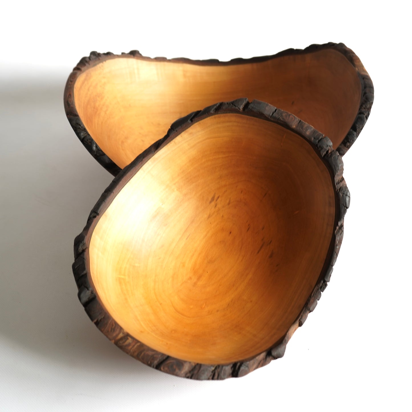 natural bark pear wood bowl set housewarming gift