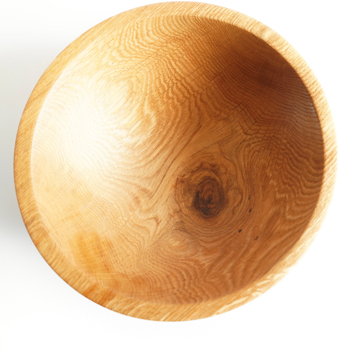 Solid oak serving bowl for fruit, bread and pastries
