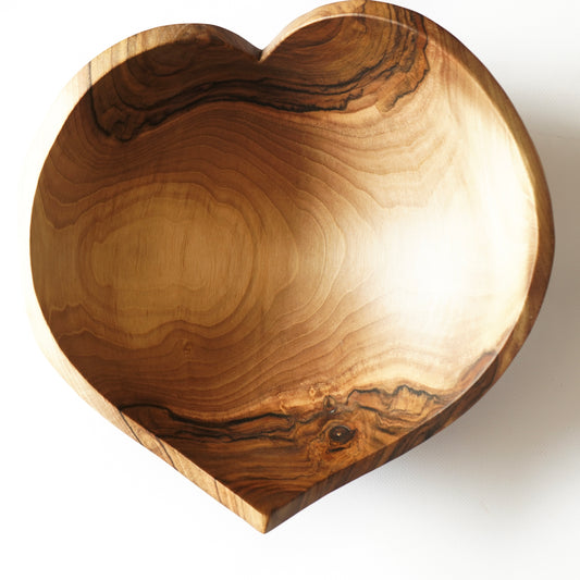 LARGE Solid Walnut Heart Bowl 13" – Handmade Wedding, Anniversary & Housewarming Gift