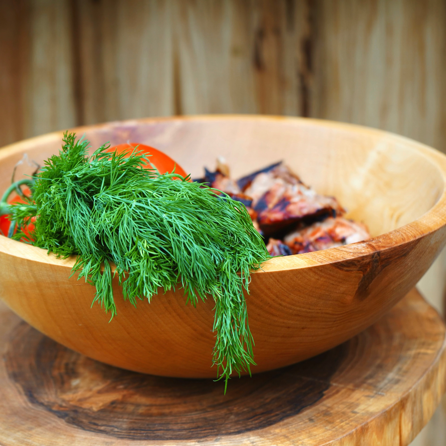 Walnut Fruit Bowl Rustic Kitchen Decor

