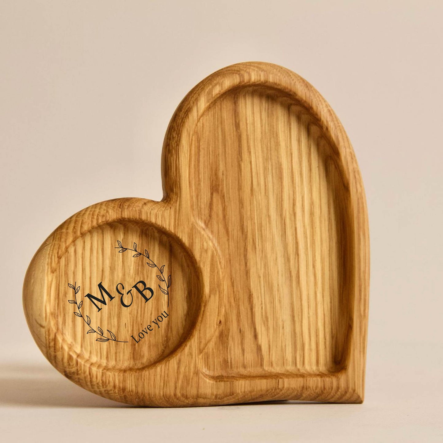 Handcrafted Wooden Decorative Plates "Heart" Shape