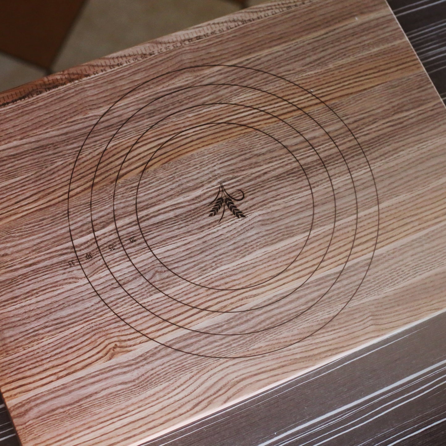 Wooden dough board for rolling pastry and bread