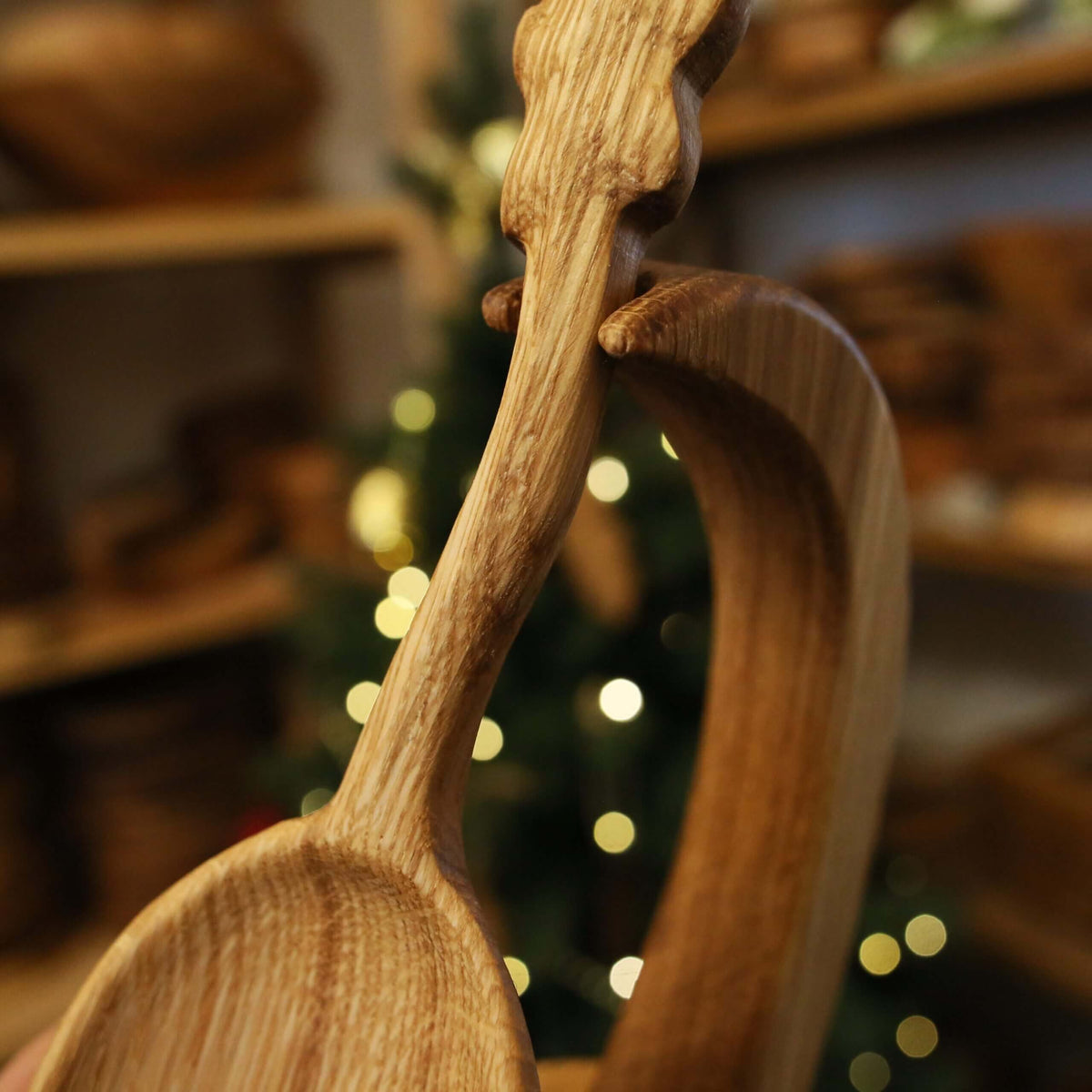 Wooden “Oak Leaves” Serving Spoon, 31 cm