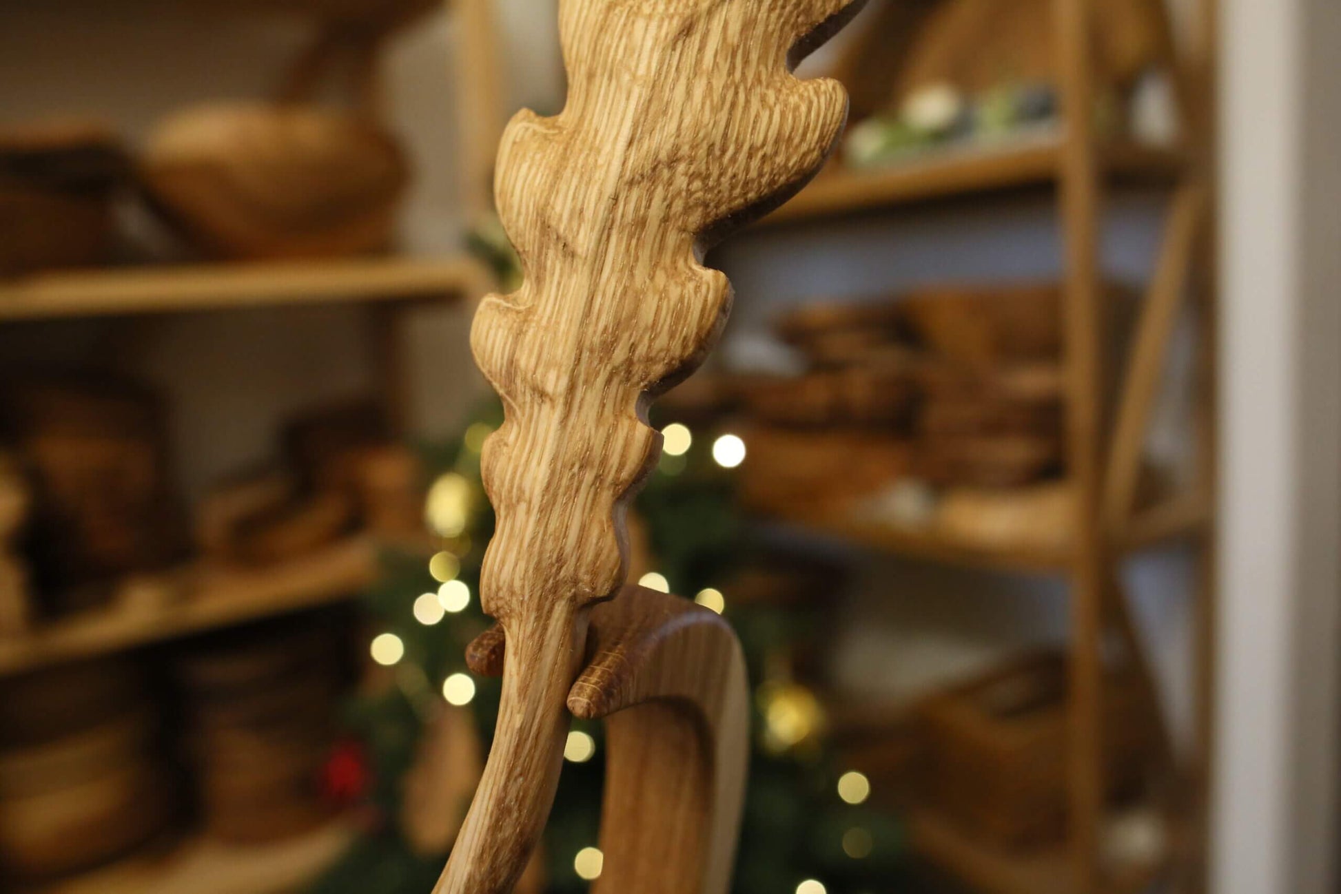 Wooden “Oak Leaves” Serving Spoon, 31 cm