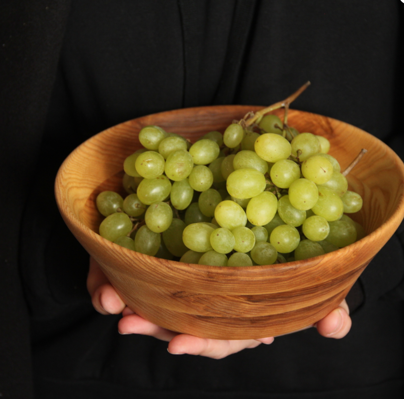 Deep wooden bowl “Zozul” for salad serving and home table décor