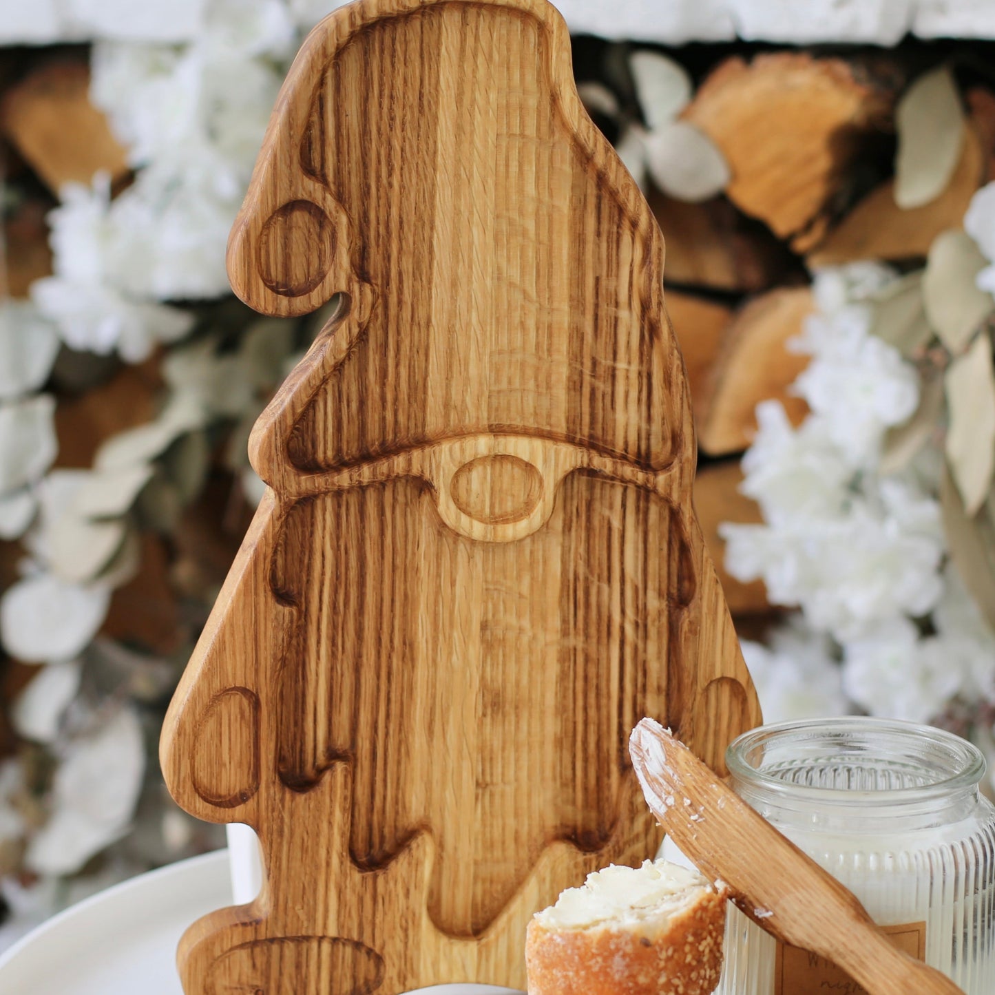 Gnome board wooden serving plate for rustic kitchen decor
