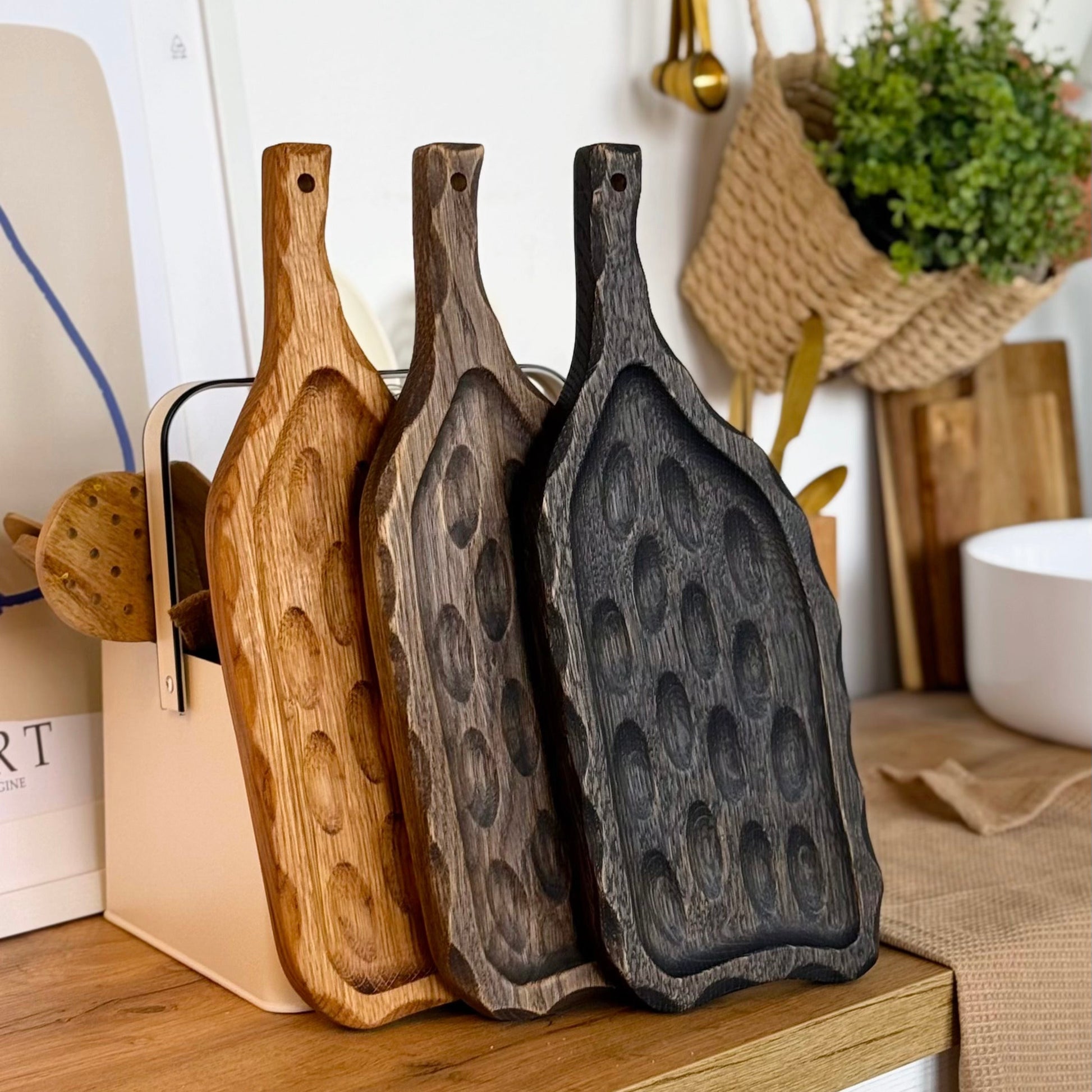 Holiday gift for wine lovers – artisan oak serving tray