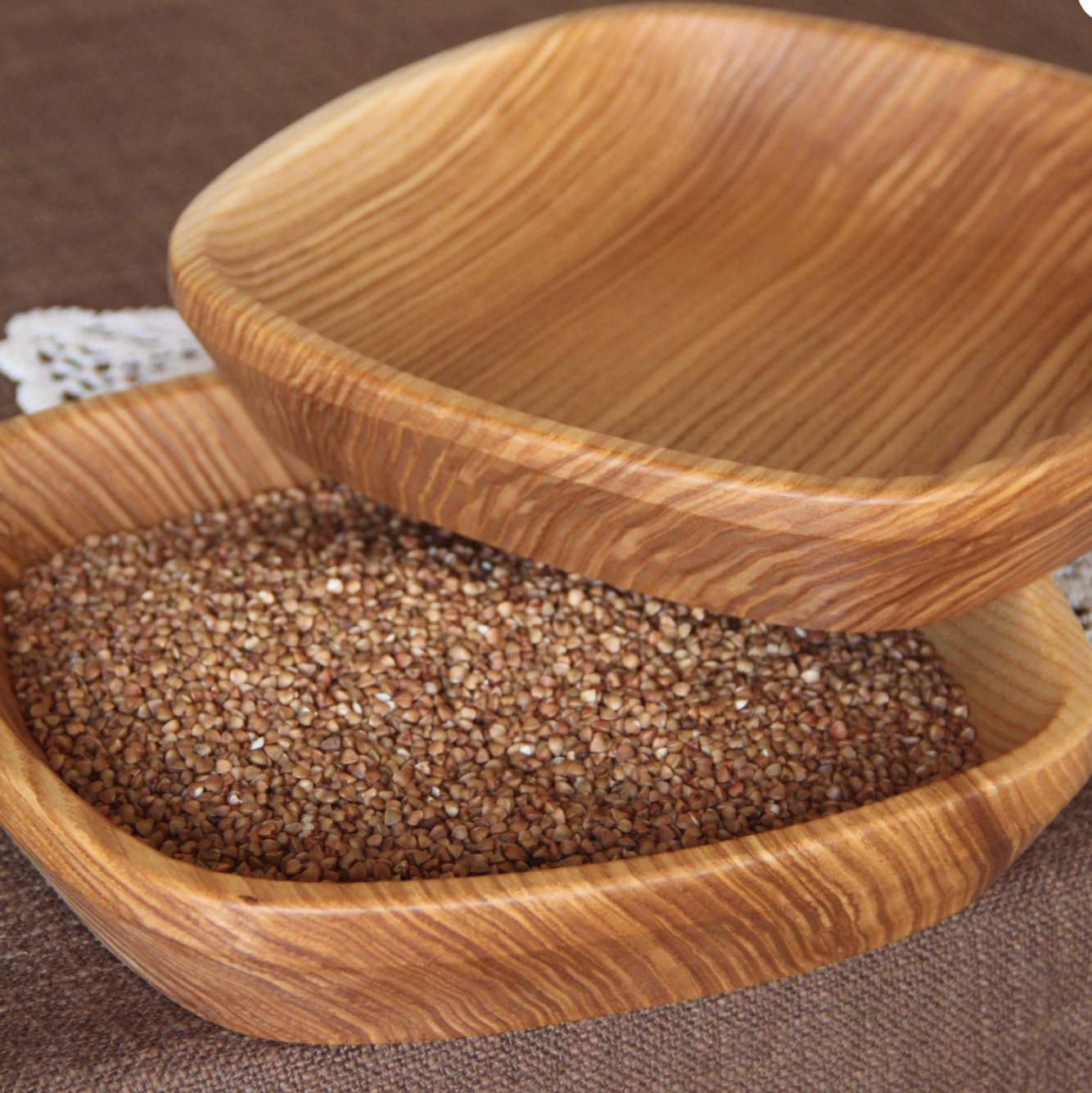 Handmade ash wood kitchen bowl for natural table setting