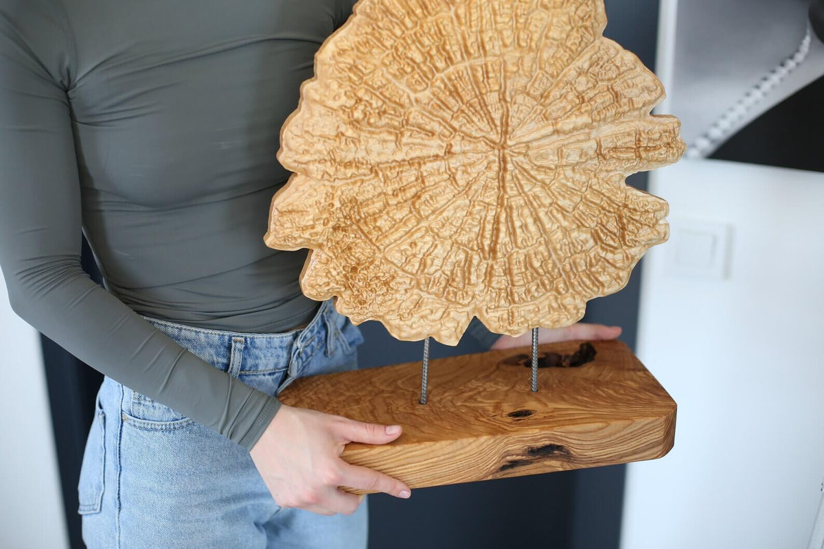 Handcrafted Wooden Art Panel on Stand, Natural Ash Decor 44 × 36 cm - image 2