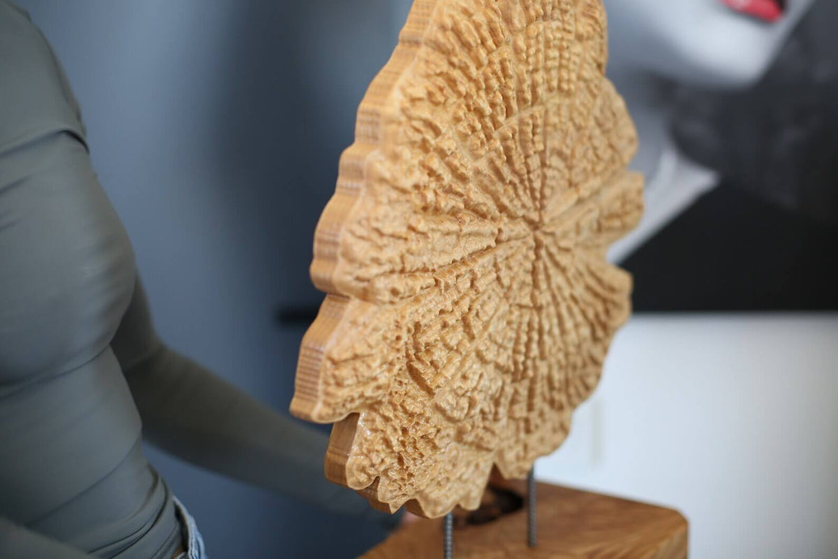 Handcrafted Wooden Art Panel on Stand, Natural Ash Decor 44 × 36 cm - image 4