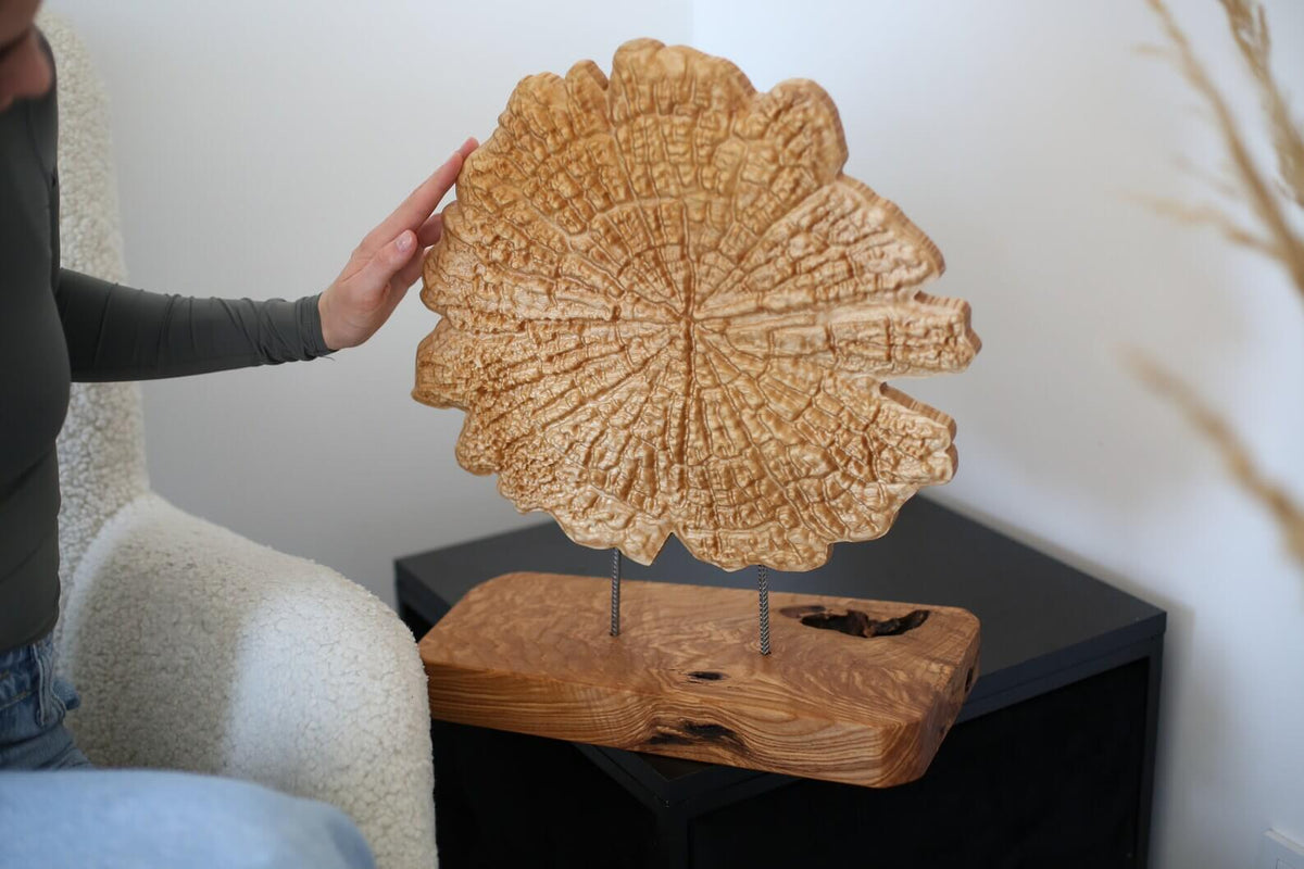 Handcrafted Wooden Art Panel on Stand, Natural Ash Decor 44 × 36 cm - image 3
