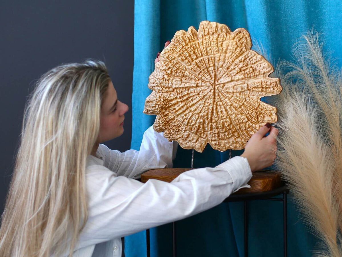 Handcrafted Wooden Art Panel on Stand, Natural Ash Decor 44 × 36 cm - image 5