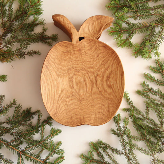 Handcarved Wooden Leaf Serving Plate – Rustic Appetizer Tray