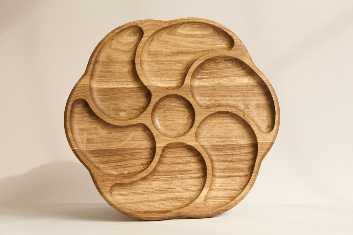 Set of 3 Wooden Serving Boards with Holder