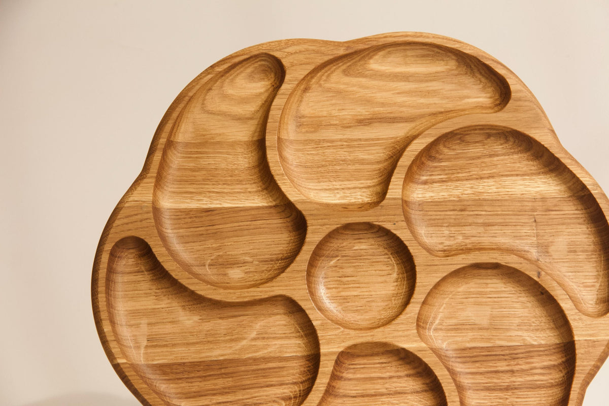 Set of 3 Wooden Serving Boards with Holder