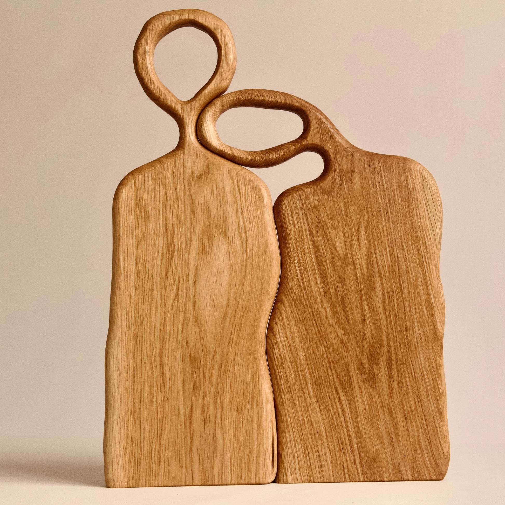 Set of 2 Oak Cutting Boards – Wedding Gift, Housewarming Gift, Christmas Gift, Wooden Serving Boards, Gift for Couple